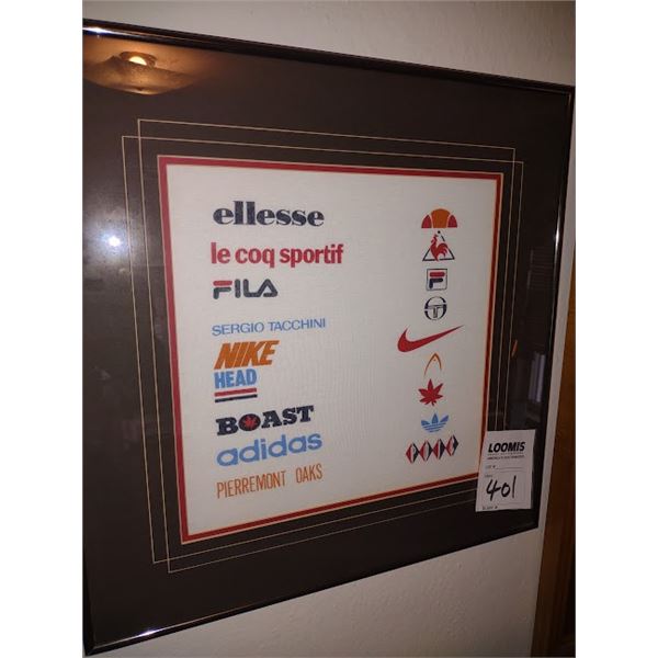 VINTAGE SHOE LOGO  FRAMED ART