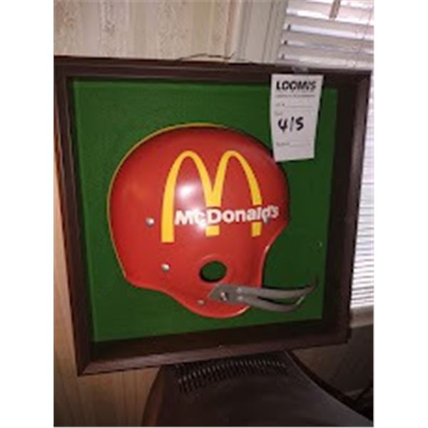 VINTAGE McDonald's Football Helmet Wall Art