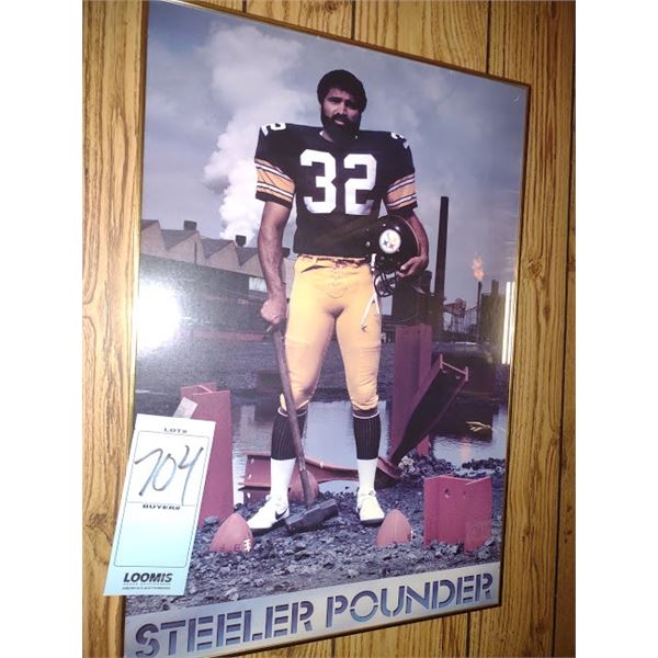 FRANCO HARRIS "STEELER POUNDER " FRAMED ART