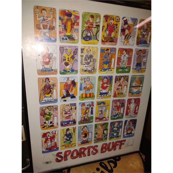 Vintage Sports Buff Framed Art