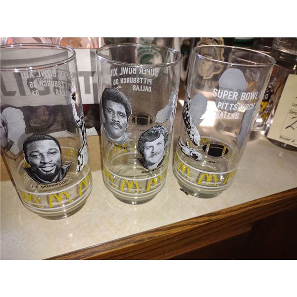 S/3 Vintage Steeler Glasses (like new)