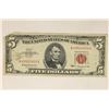 Image 1 : 1963 US $5 RED SEAL NOTE, TOP LEFT CORNER TORN