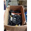 Image 8 : 2 BOXES OF EXTENTION CORDS, PLUGS AND MORE