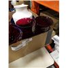 Image 8 : 2 BOXES OF RED GLASS VASES, WHITE CERAMIC PITCHER, PLATTER, DECORATIVE BOWLS