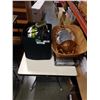Image 1 : BOX AND WICKER BASKET OF ESTATE GOODS, DECOR