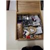 Image 2 : BOX OF SEWING NOTIONS, ESTATE GOODS, HIGH HEEL RUNNING SHOES AND BOOTS