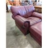Image 2 : LEATHER LOOK STUDDED ARMCHAIR AND OTTOMAN