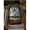 Image 2 : BOX OF PICTURE FRAMES, LEADED GLASS, ETC