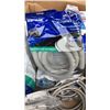 Image 2 : BOX OF NEW PLUMBING PARTS, VENT COVERS, WAX SEALS, MESH HOSES, DRAIN HOSES, FAUCETS, ETC