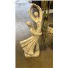 Image 2 : 32" TALL DANCER STATUE AND 3 SIDED METAL PLANTER STAND