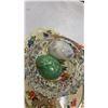 Image 8 : ROYAL ALBERT VAL D'OR CREAM AND SUGAR, CRYSTAL SERVING PIECES AND MASONS IRONSTONE PLATE