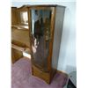 Image 2 : Double door curved front glass doors display unit with roll top secretary desk in centre , reproduct