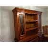 Image 8 : Dining room table ( approx 66" x 42" )with 14 " leaf, 2 captains and four side chairs & display hutc