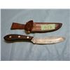 Image 1 : Unknown hunting knife 5 inch blade strap repaired on sheath