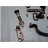 Image 4 : Unknown gun parts- two trigger guards, two sights, one sling and miscellaneous parts