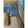 Image 3 : Box with sharpening stone, cleavers , knives, steak knives