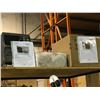 Image 2 : Rack full of assorted set-dec medical labs Content- includes Microscope/ Supplies/ UV/ Defibrillator
