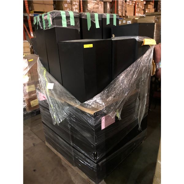 "Superhero show" - Pallet full of assorted sizes Museum black display stands (excellent condition)