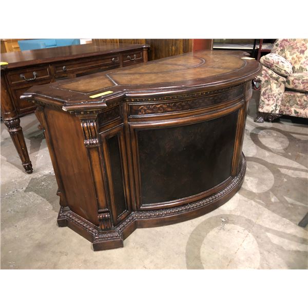 Vintage semi-circular style Executive's heavy duty solid built desk