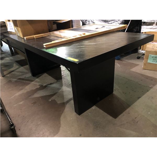 Moe's contemporary dining table  (Approximately 80in wide x 38in depth x 30in high)