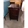 Image 3 : Group of assorted furniture - includes contemporary Blue chair and two wooden side cabinets