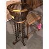 Image 1 : Antique barley twist plant stand and stool