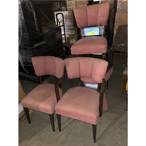 "Motherland: Fort Salem" - Set of four Upholstered dining chairs and one wooden chair