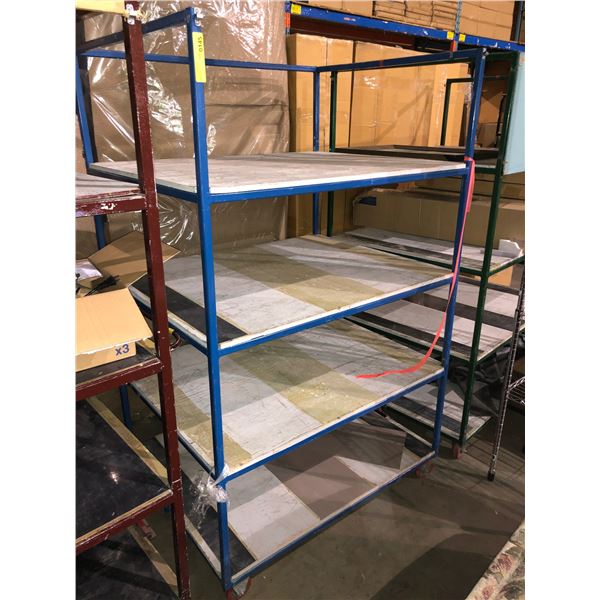 Four tier industrial rolling display shelf (Approximately 4ft Wide x 37ft depth x 74in height)