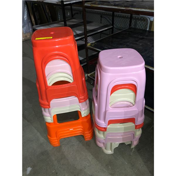 Large group of plastic stools