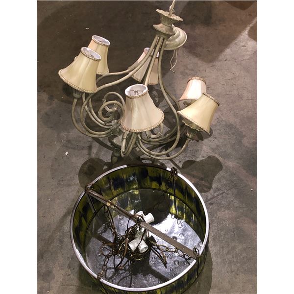 Group of two vintage chandeliers