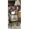 Image 1 : Group of 3 floor lamps/ custom made metal chair & wooden magazine stand