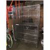 Image 1 : Uline 4 wheel rolling display cage shelving rack (approx. 50in wide x 26in depth x 69 1/2in height)