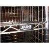 Image 2 : Uline 4 wheel rolling display cage shelving rack (approx. 50in wide x 26in depth x 69 1/2in height)