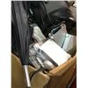 Image 2 : Large group of misc. items & 4 wheel rolling cart - includes heater/ side tables/ baskets/ golf bags