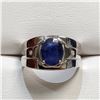 Image 1 : $860 Silver Natural Blue Sapphire(3ct) 2 Cz(0.06ct) Ring