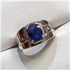 Image 2 : $860 Silver Natural Blue Sapphire(3ct) 2 Cz(0.06ct) Ring