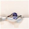 Image 1 : $1410 10K  Natural Tanzanite (0.95ct) 2 Diamonds (.02Ct,I1-I3,F-G) Ring
