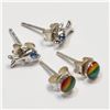 Image 2 : $100 Silver Genuine Gemstone Set Of Two Pair Earrings
