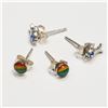 Image 3 : $100 Silver Genuine Gemstone Set Of Two Pair Earrings