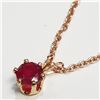 Image 3 : $200 14K Gold Filled With Gold Plated St Silver Chain Ruby (1ct) Necklace