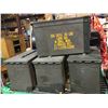 Image 2 : Group of 4 military surplus ammunition metal storage boxes