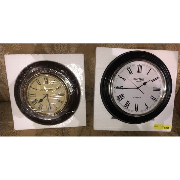 Group of 2 new antique reproduction wall clocks