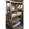 Image 1 : 5 tier industrial rolling shelf w/ contents (approx. 3ft wide x 20in depth x 74in height)