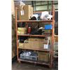 Image 1 : 4 tier industrial rolling shelving rack w/ contents (rack approx. 50in wide x 3ft depth x 74in heigh