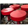 Image 2 : Set of 4 adjustable rolling red dance stools