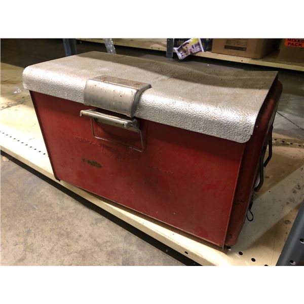 Vintage Fiberglass Insulated metal cooler by Poloran New Rochelle N.Y