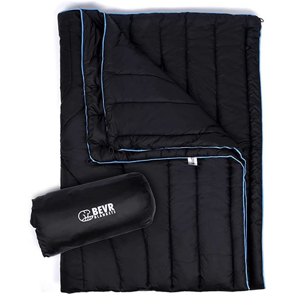 New BEVR Blankets black camping blanket (new in bag)