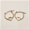 Image 1 : $300 14K  Mini Hoop Heart Earrings