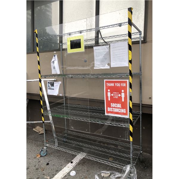 Four tier industrial rolling shelving rack (approx. 77 1/2in tall x ...