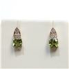 Image 1 : $500 10K  Peridot(1ct) Diamond(0.04ct) Earrings